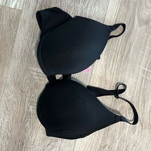 34C Victoria Secret Pink Black Padded Bra Push Up Cute Plain bra